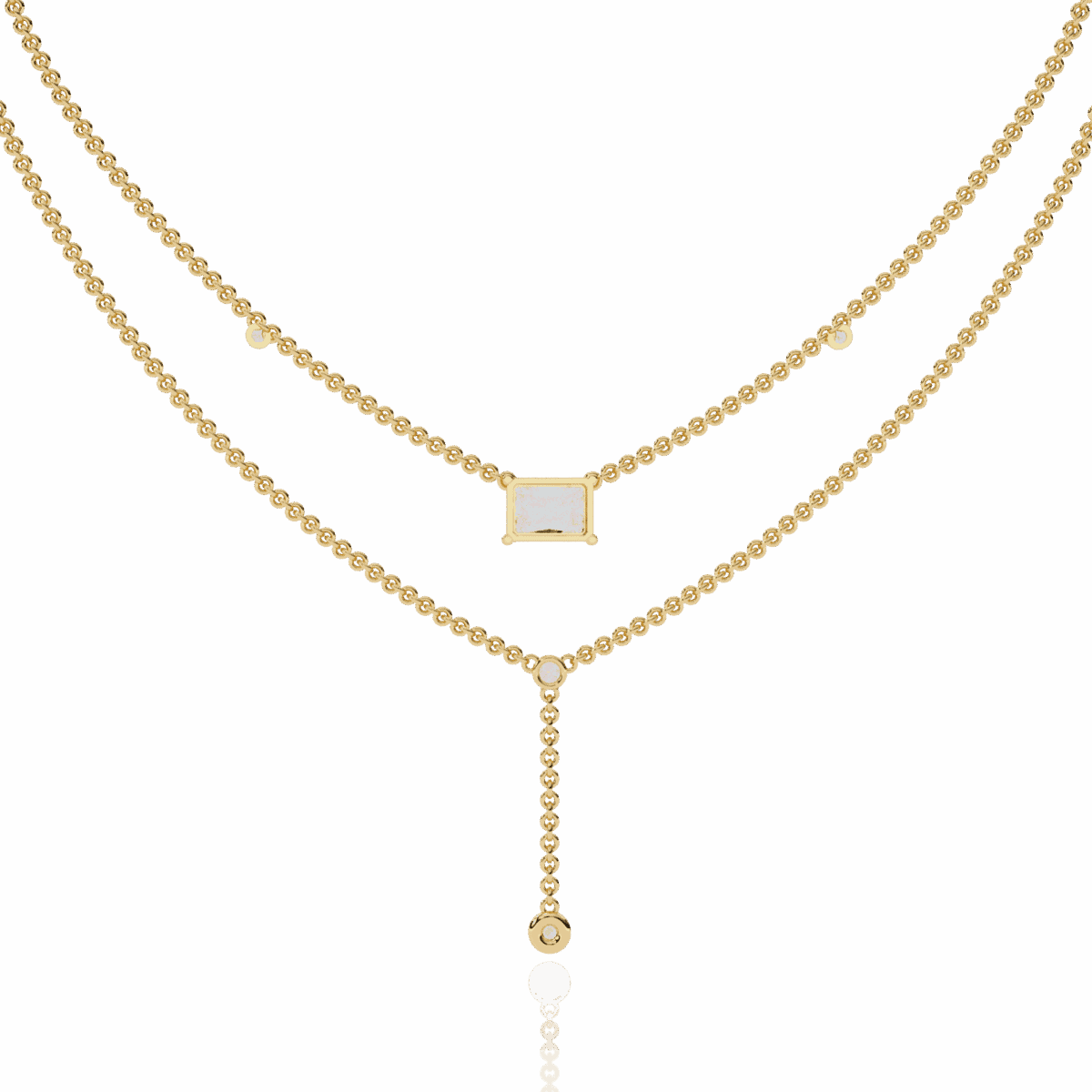 1.75 Carat Radiant Drop Layer Necklace  Image 7