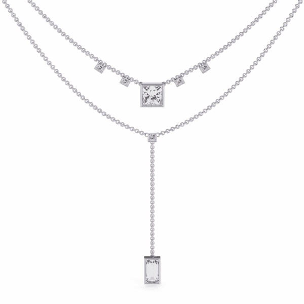 3.5 Carat Princess Drop Diamond Necklace