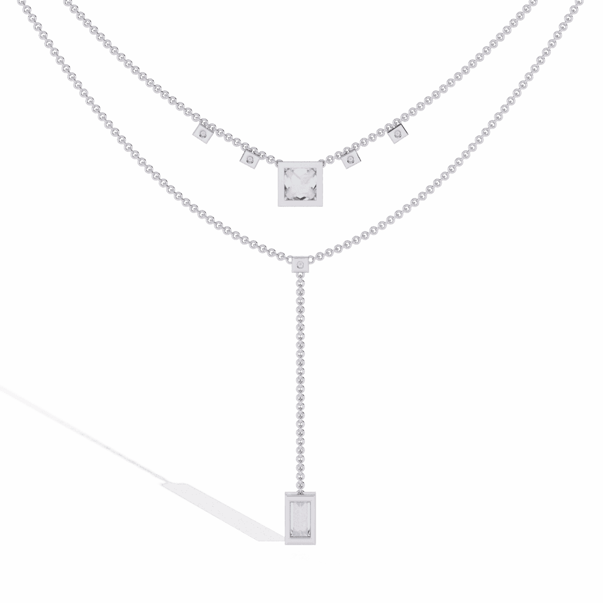 3.5 Carat Princess Drop Diamond Necklace  Image 2