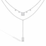 3.5 Carat Princess Drop Diamond Necklace - Image 2