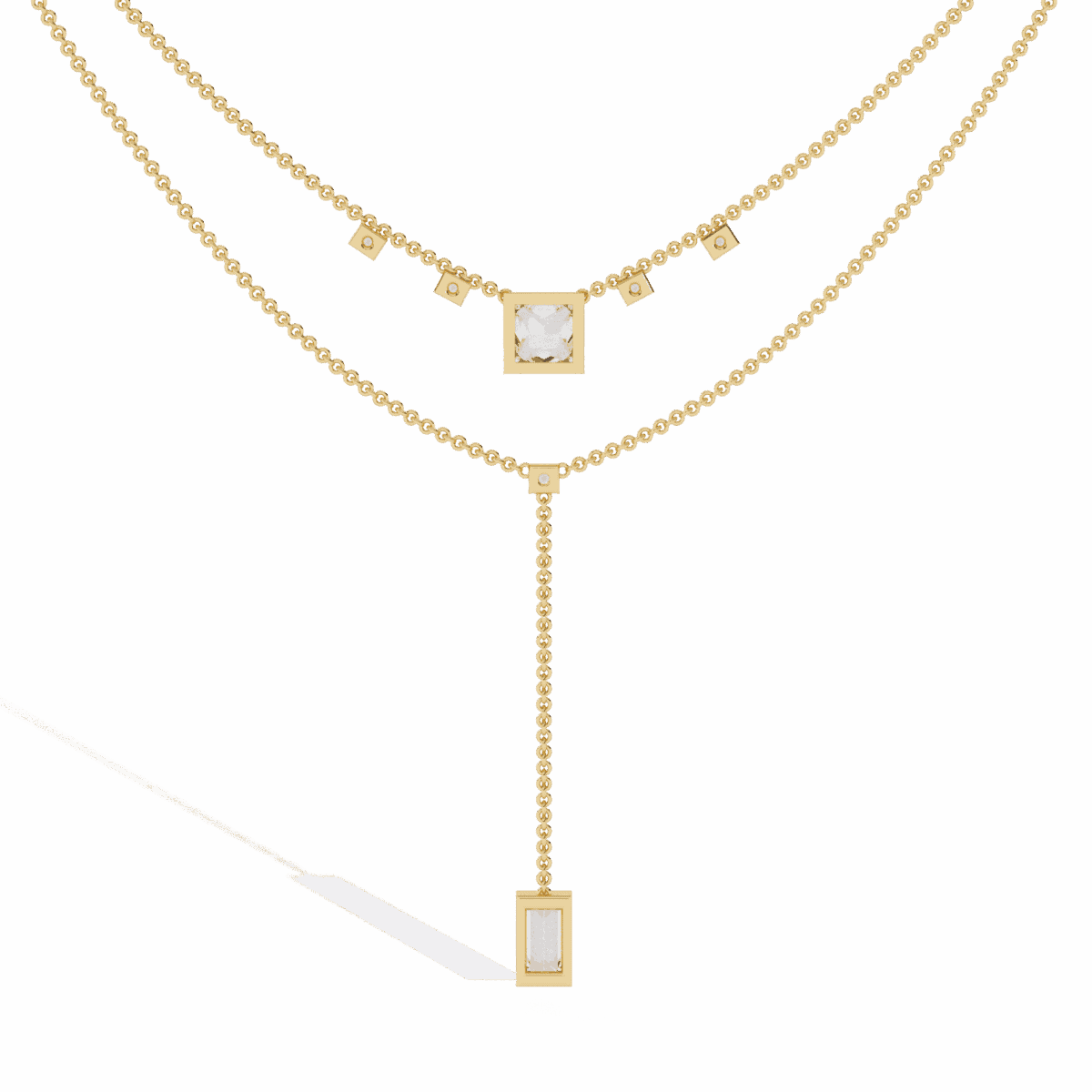 3.5 Carat Princess Drop Diamond Necklace  Image 5