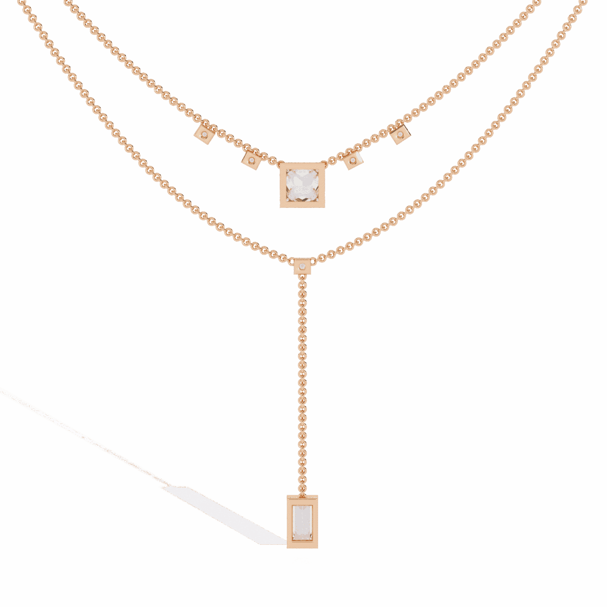 3.5 Carat Princess Drop Diamond Necklace  Image 8