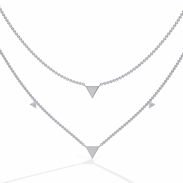 0.3 Carat Double Triangle Necklace