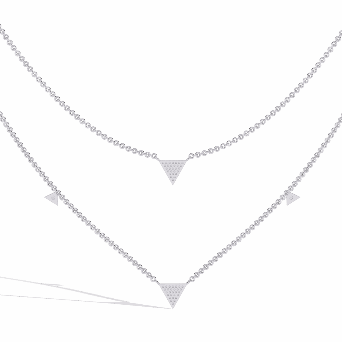 0.3 Carat Double Triangle Necklace  Image 2