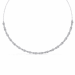 3.25 Carat Oval Cluster Collar Necklace