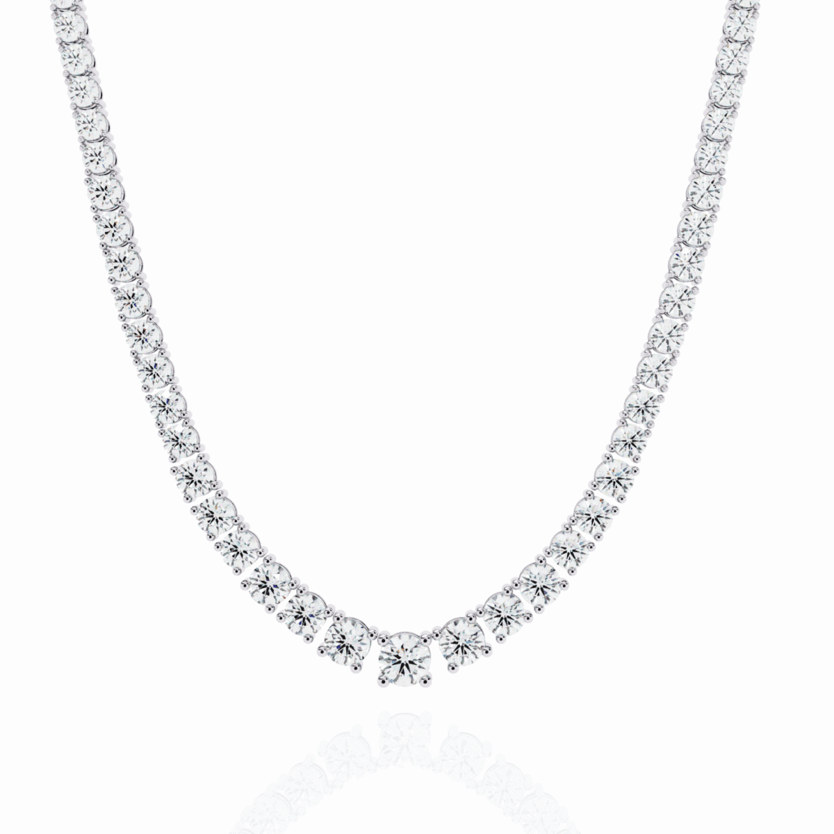 17.5 Carat The Aurora Round Diamond Tennis Necklace  Image 2