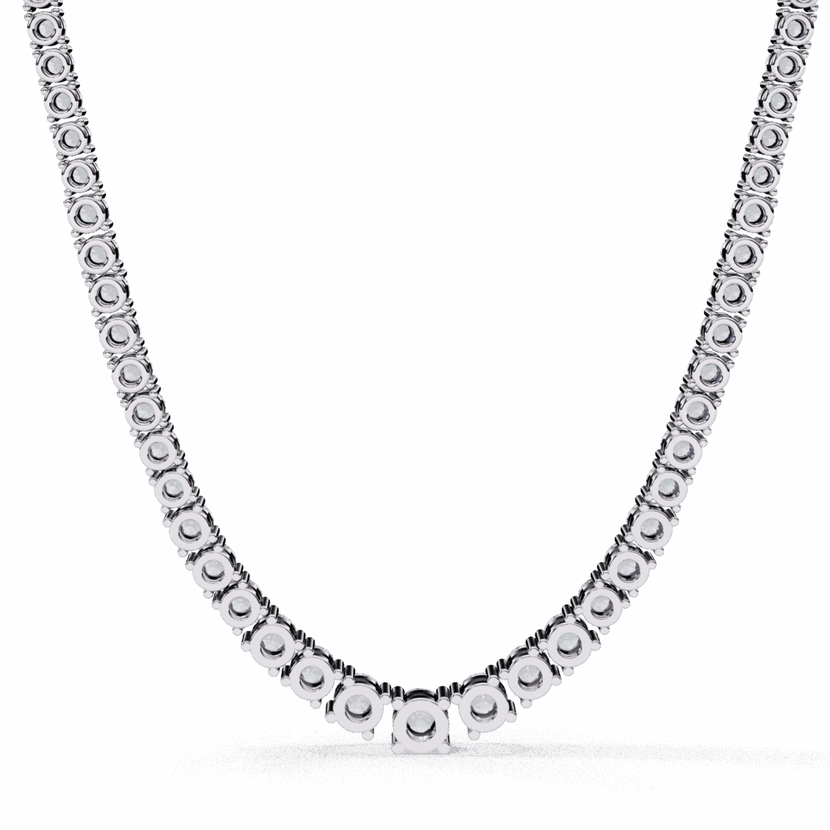17.5 Carat The Aurora Round Diamond Tennis Necklace  Image 3