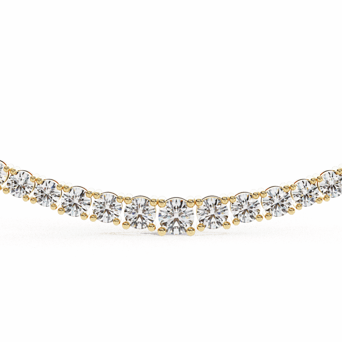 17.5 Carat The Aurora Round Diamond Tennis Necklace  Image 4