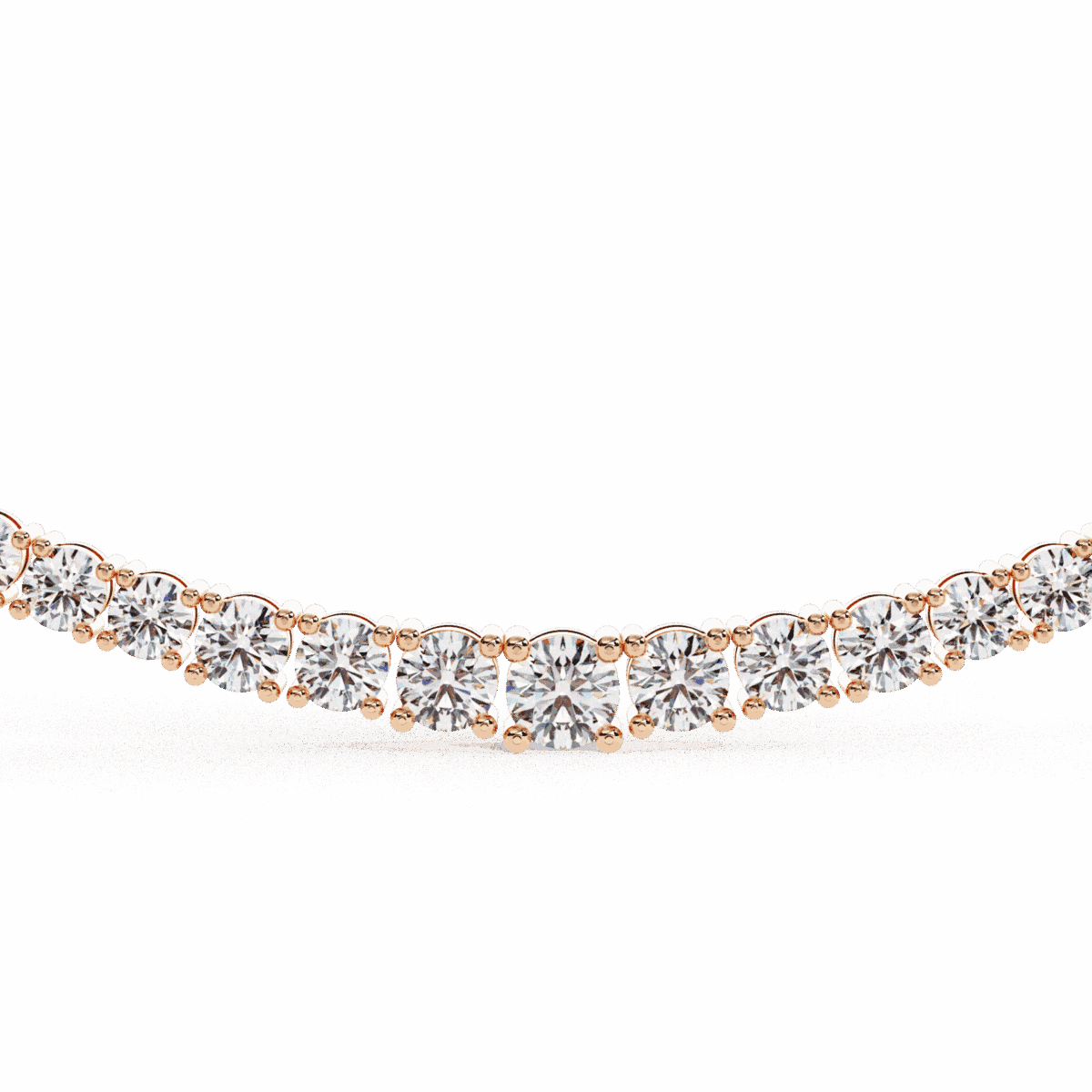 17.5 Carat The Aurora Round Diamond Tennis Necklace  Image 7