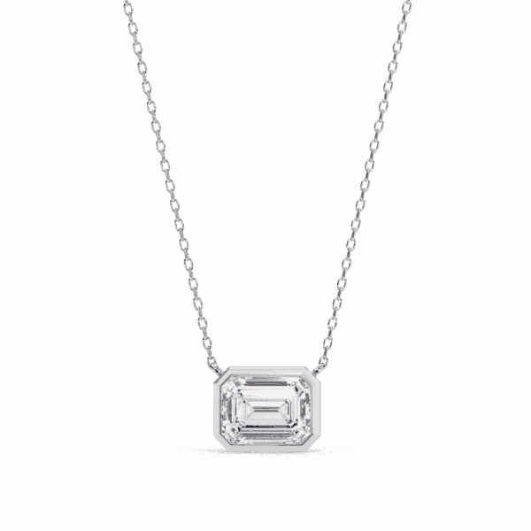 2 Carat Emerald Bezel Solitaire Pendant