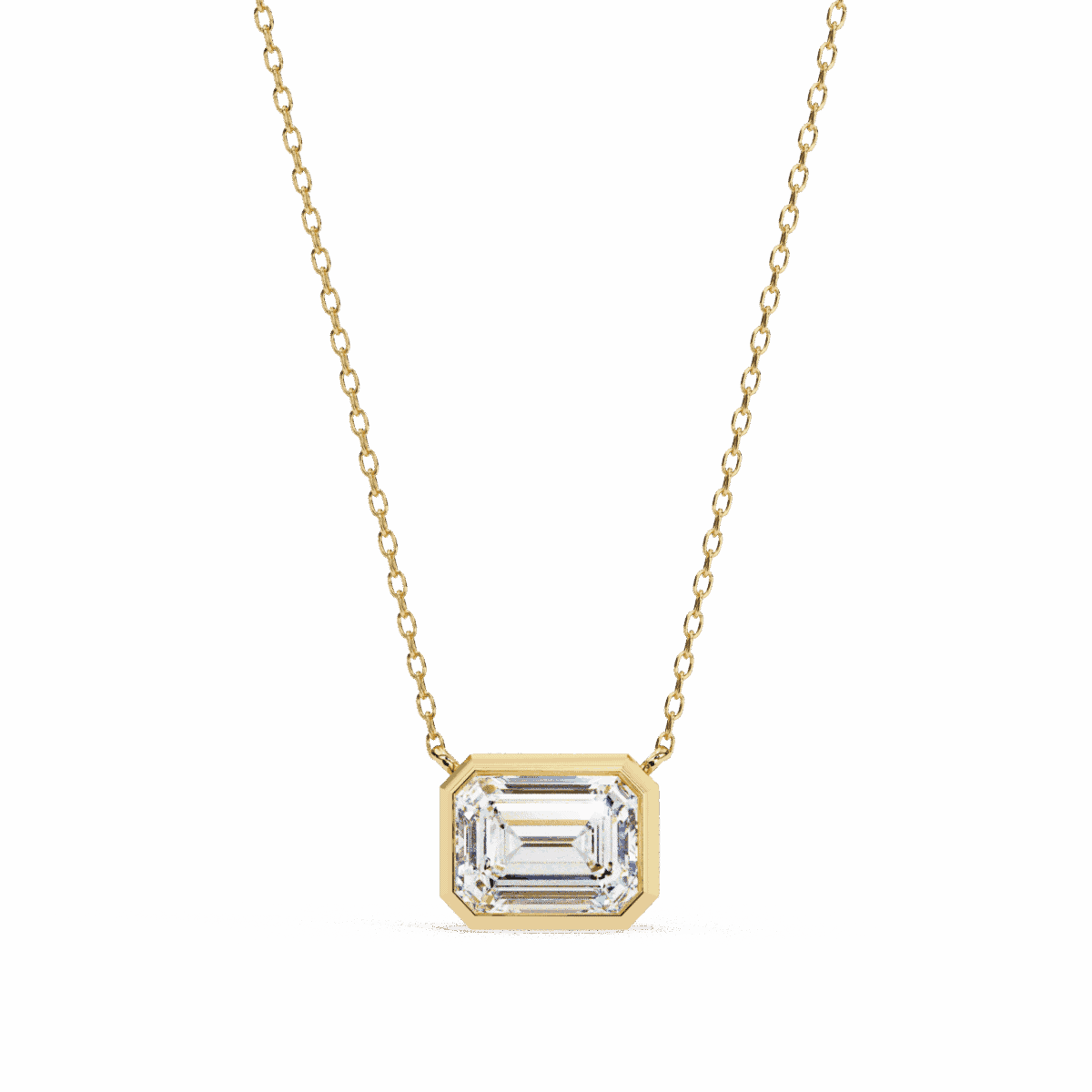 2 Carat Emerald Bezel Solitaire Pendant  Image 2