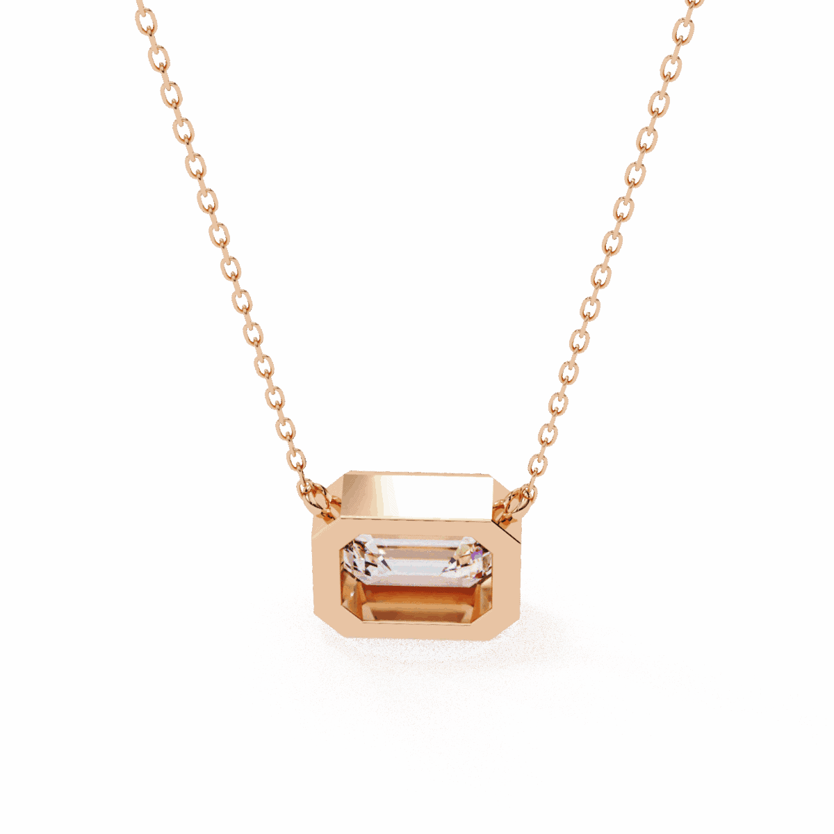 2 Carat Emerald Bezel Solitaire Pendant  Image 11