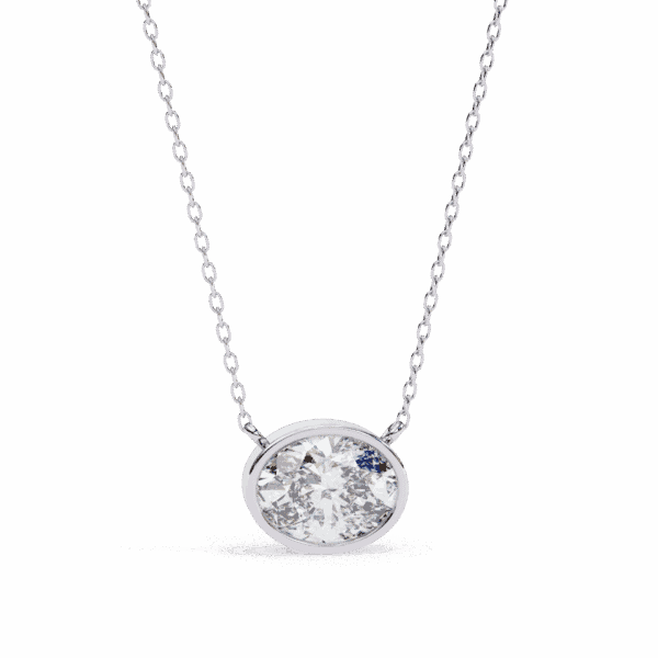 1.5 Carat Oval Bezel Solitaire Pendant
