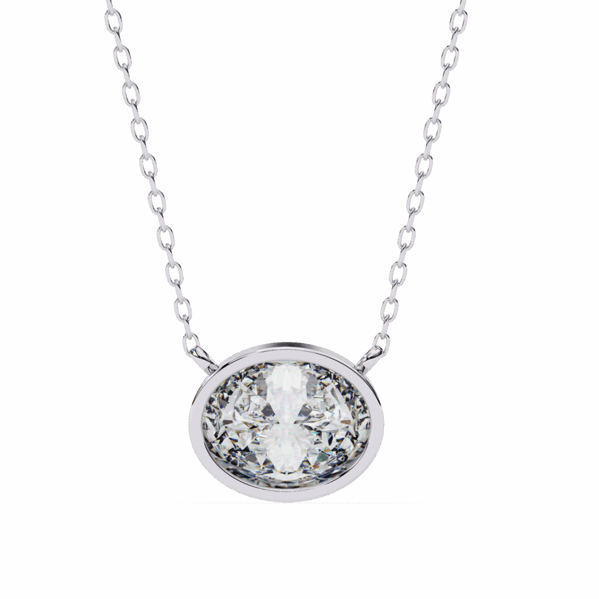 1.5 Carat Oval Bezel Solitaire Pendant  Image 3