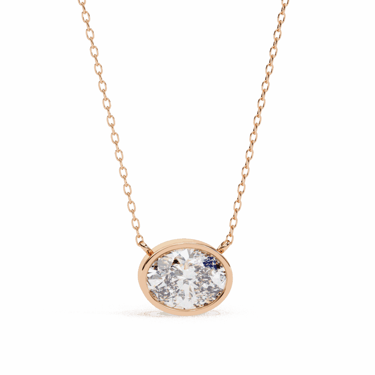 1.5 Carat Oval Bezel Solitaire Pendant  Image 7