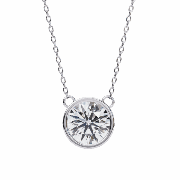 1.75 Carat Round Bezel Solitaire Pendant