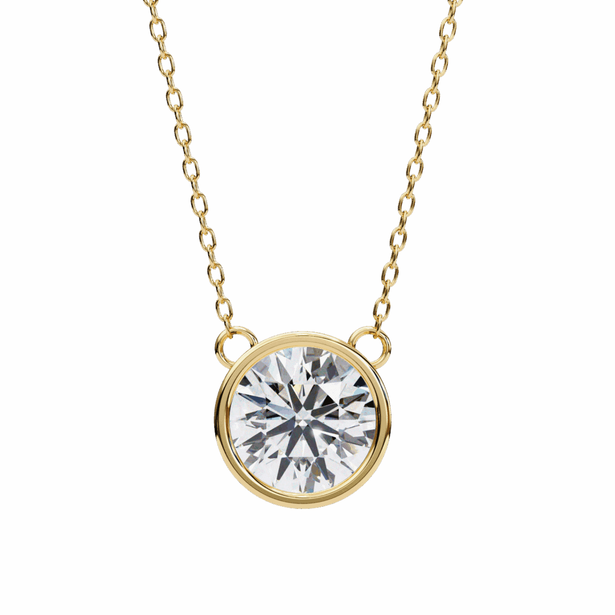 1.75 Carat Round Bezel Solitaire Pendant  Image 3