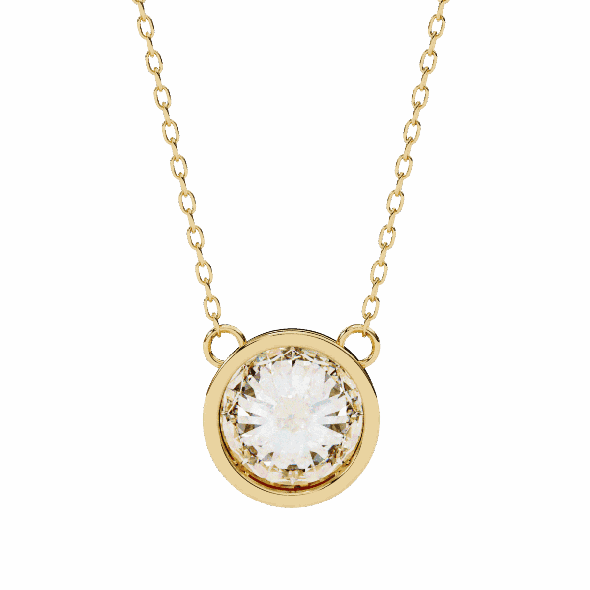 1.75 Carat Round Bezel Solitaire Pendant  Image 4