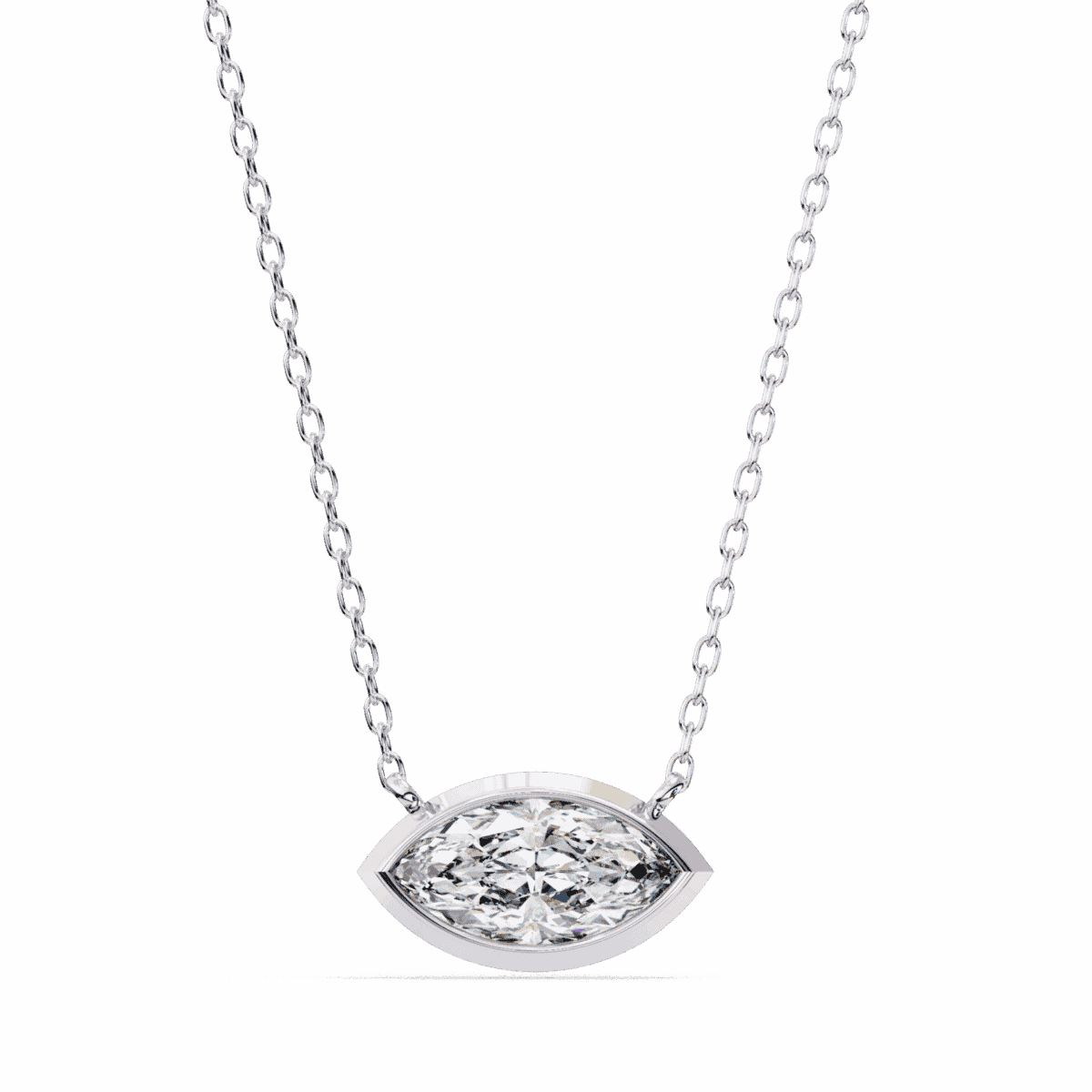 0.7 Carat Marquise Bezel Solitaire Pendant  Image 1
