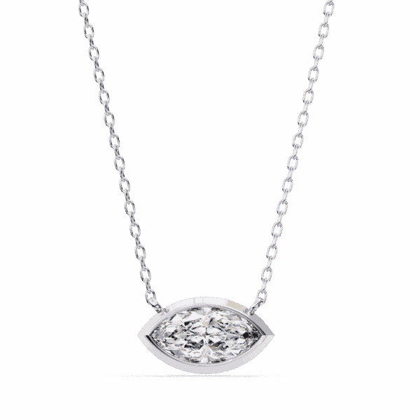 0.7 Carat Marquise Bezel Solitaire Pendant