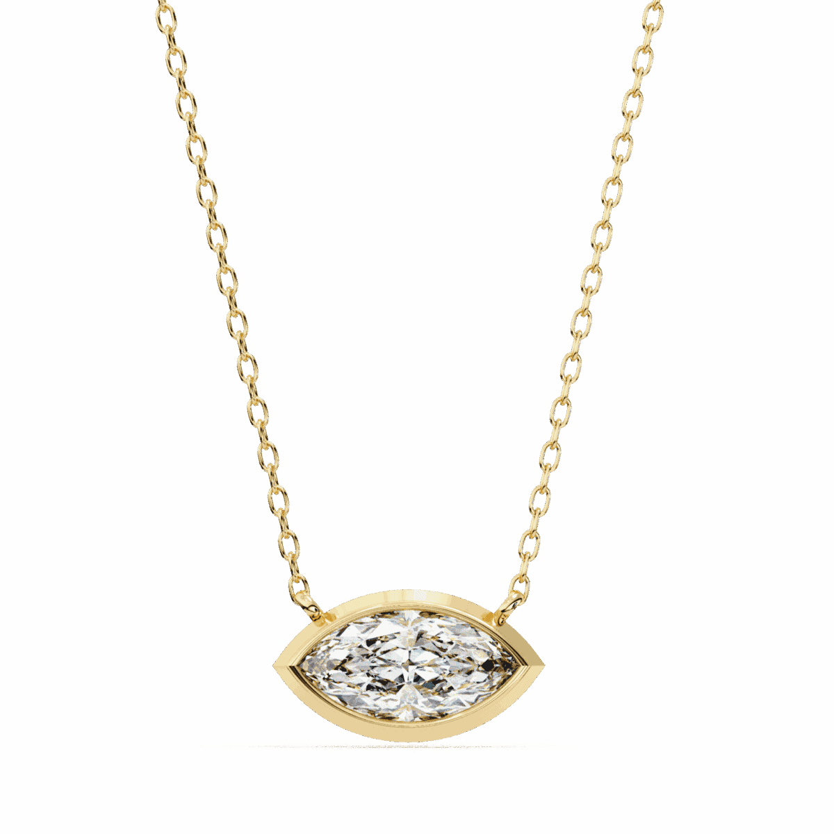 0.7 Carat Marquise Bezel Solitaire Pendant  Image 3