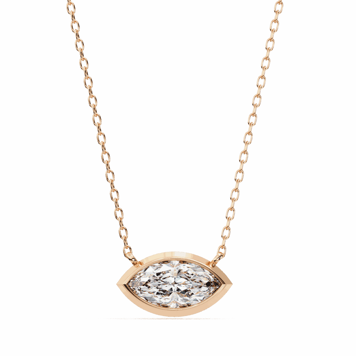 0.7 Carat Marquise Bezel Solitaire Pendant  Image 5