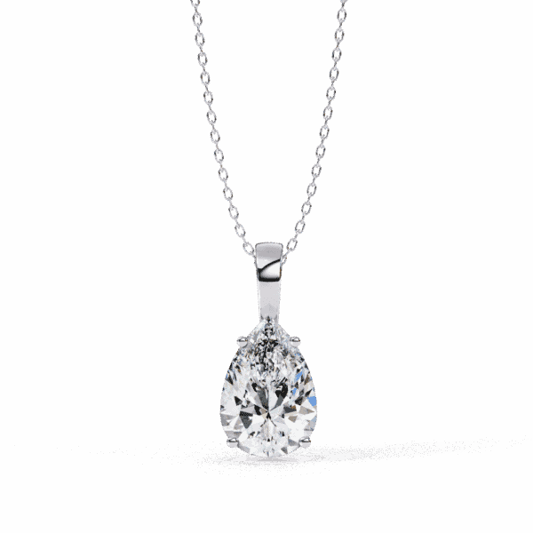 2 Carat Pear Solitaire Pendant