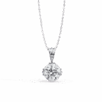 2 Carat Tri Mount Round Solitaire Pendant