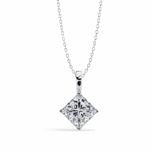 3 Carat Princess Solitaire Pendant