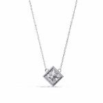 2 Carat Princess Bezel Solitaire Pendant