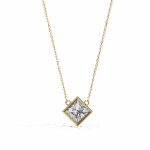 2 Carat Princess Bezel Solitaire Pendant - Image 4