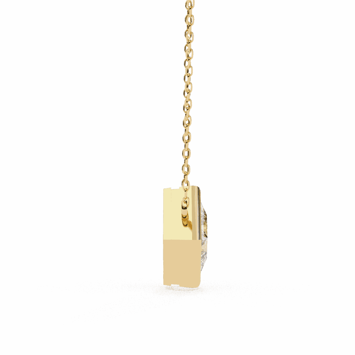 2 Carat Princess Bezel Solitaire Pendant  Image 6