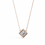 2 Carat Princess Bezel Solitaire Pendant - Image 7