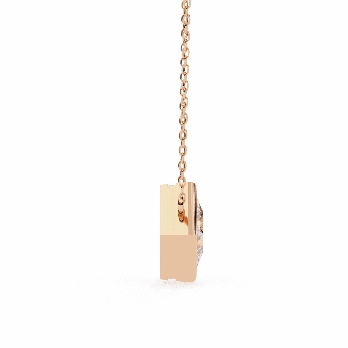 2 Carat Princess Bezel Solitaire Pendant  Image 9