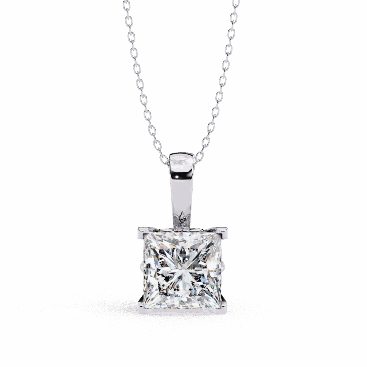 2.5 Carat Princess Solitaire Pendant  Image 1