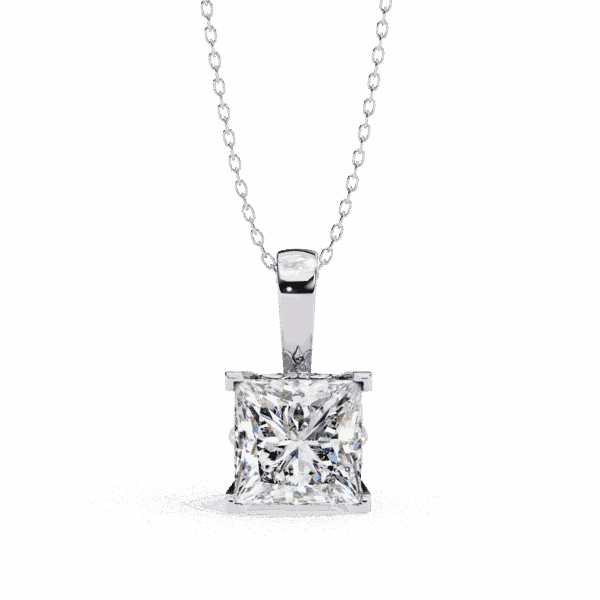 2.5 Carat Princess Solitaire Pendant