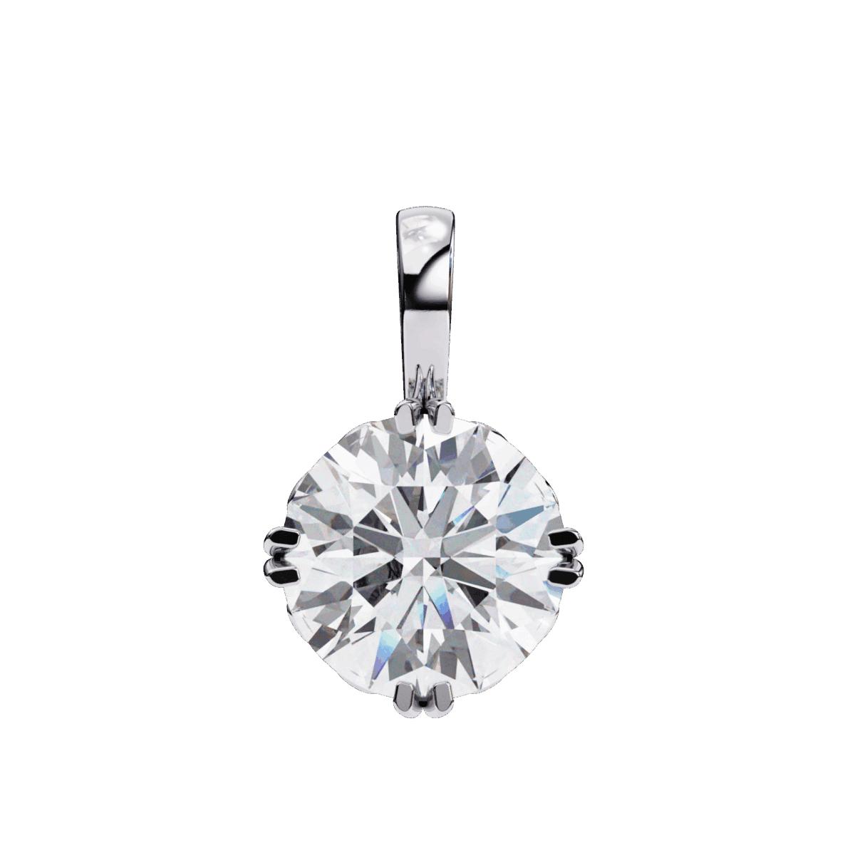 1.75 Carat Double Prong Round Solitaire Pendant  Image 2