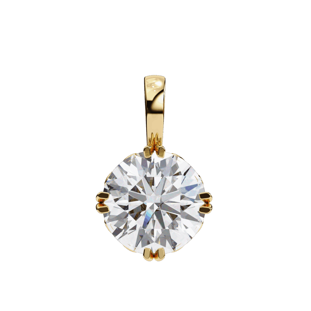 1.75 Carat Double Prong Round Solitaire Pendant  Image 5