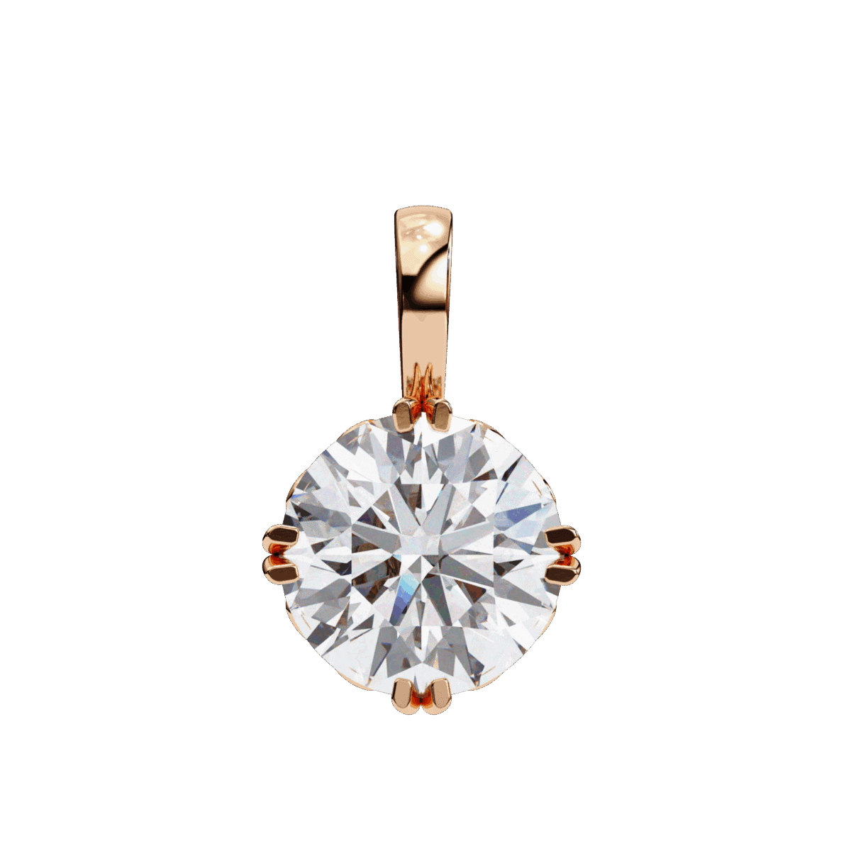 1.75 Carat Double Prong Round Solitaire Pendant  Image 8