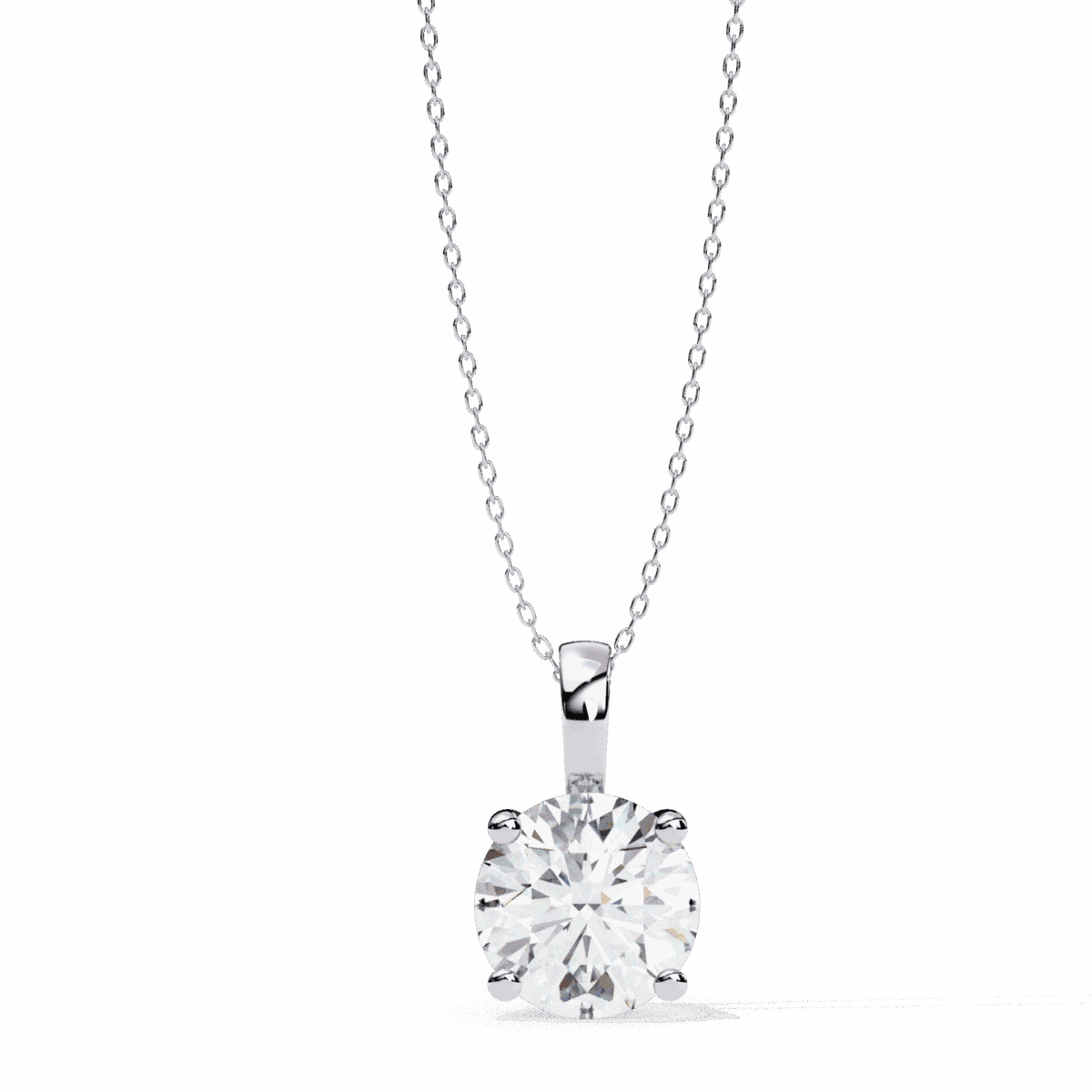 3 Carat Round Solitaire Pendant  Image 1
