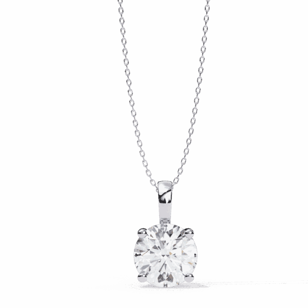 3 Carat Round Solitaire Pendant