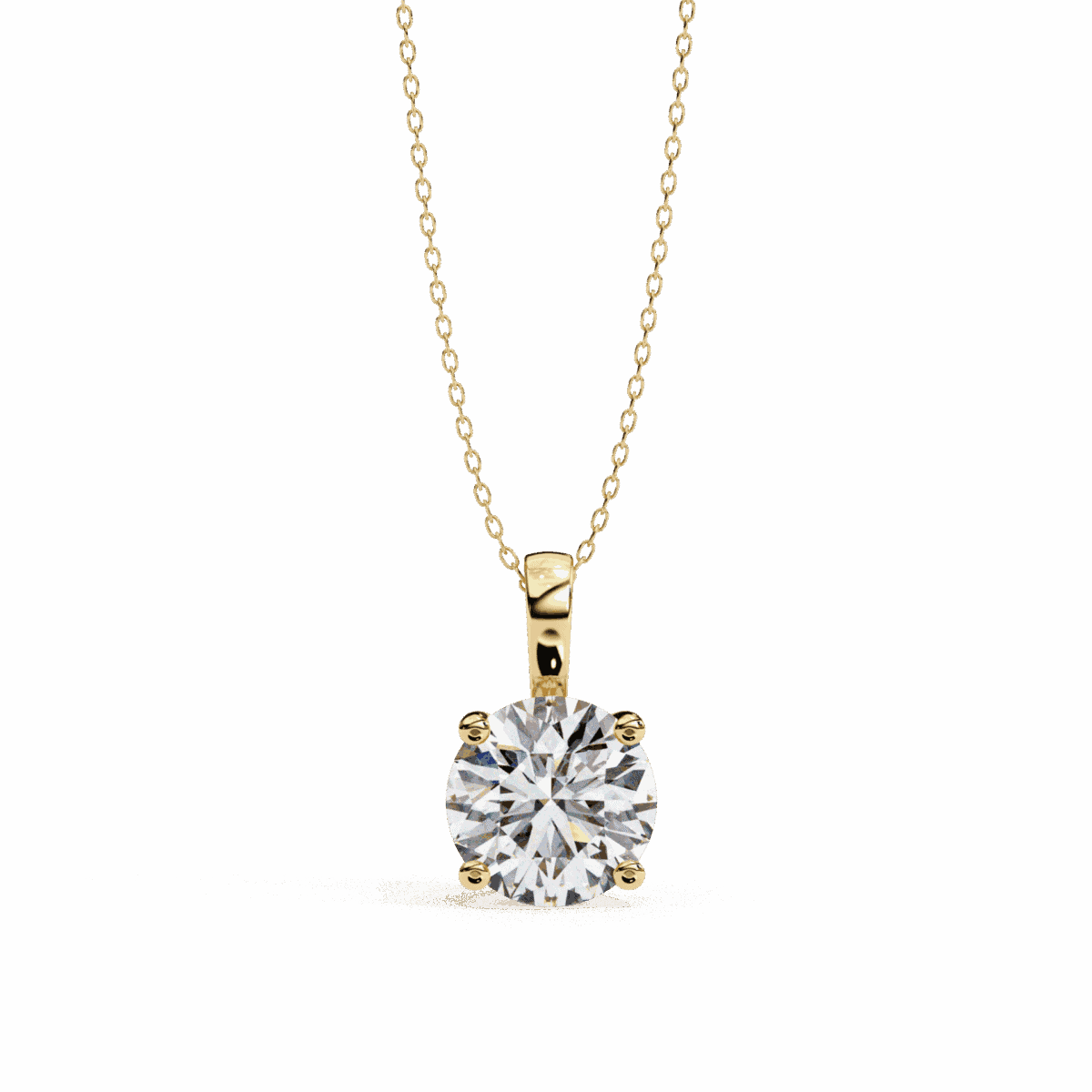 3 Carat Round Solitaire Pendant  Image 4