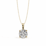 3 Carat Round Solitaire Pendant - Image 4