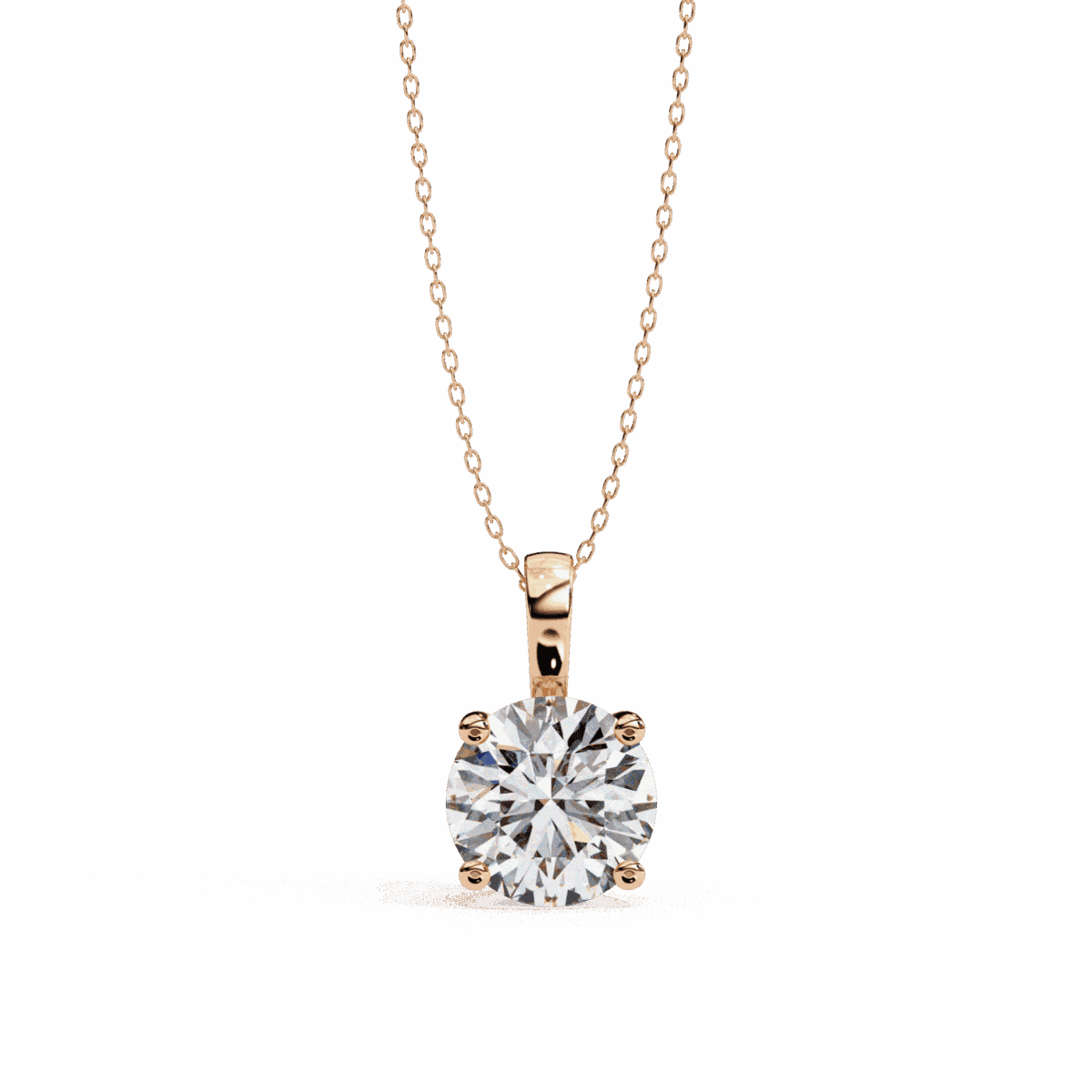 3 Carat Round Solitaire Pendant  Image 7