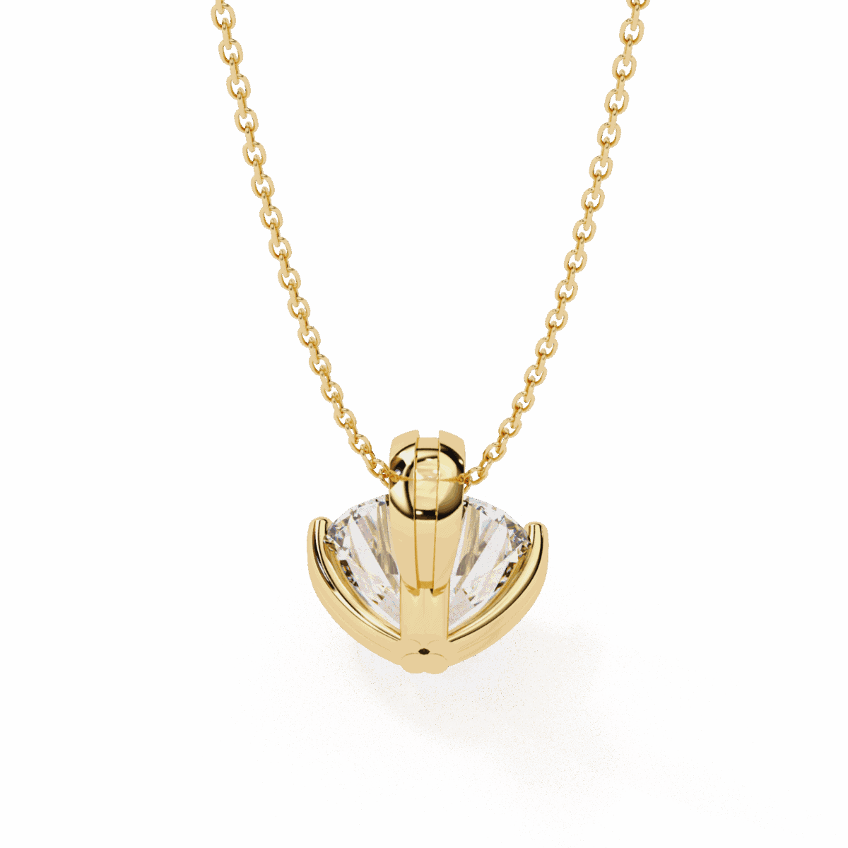 2 Carat Double Mount Round Solitaire Pendant  Image 3