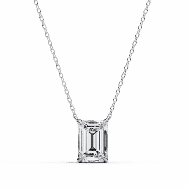 1 Carat Emerald Solitaire Pendant