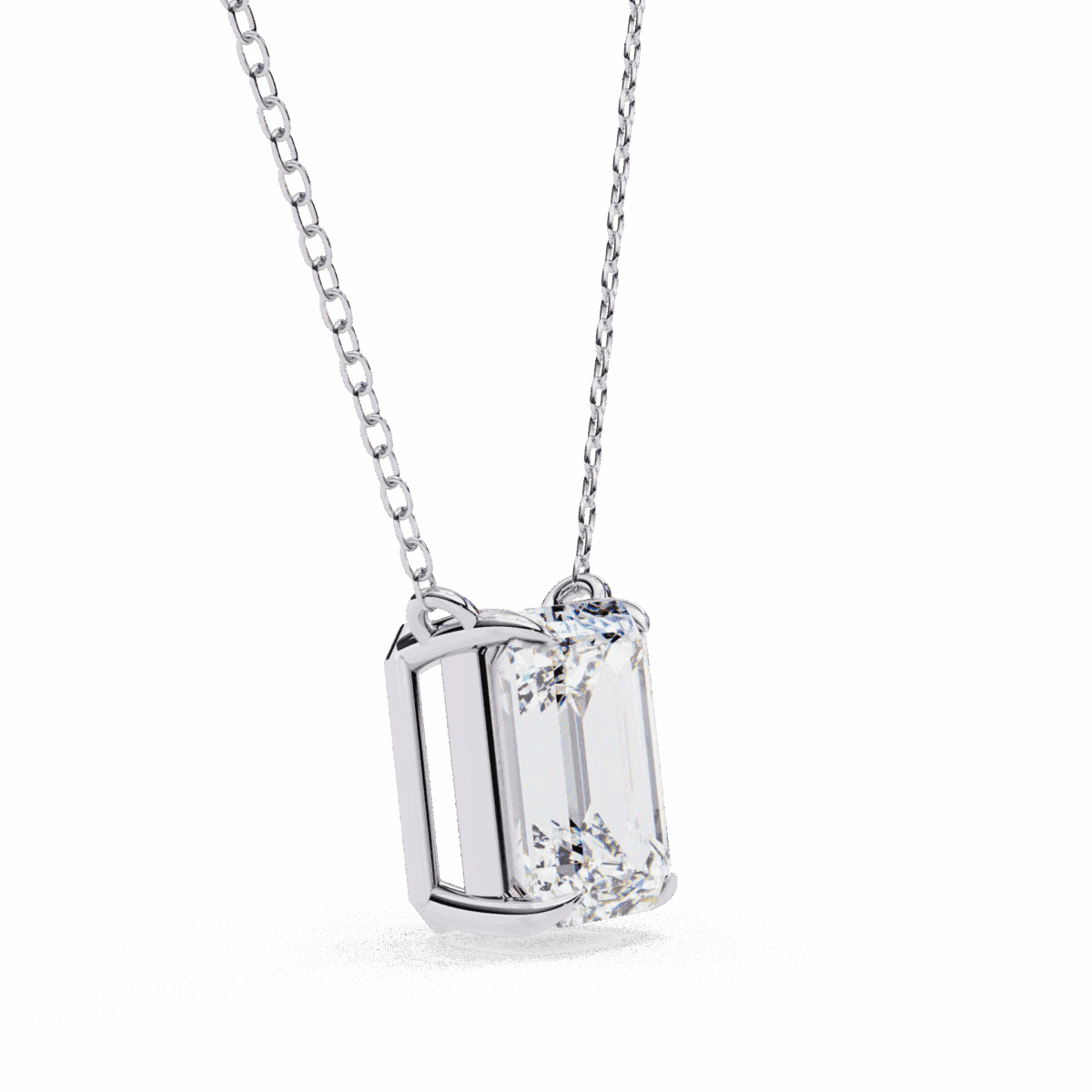 1 Carat Emerald Solitaire Pendant  Image 2