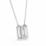 1 Carat Emerald Solitaire Pendant - Image 2