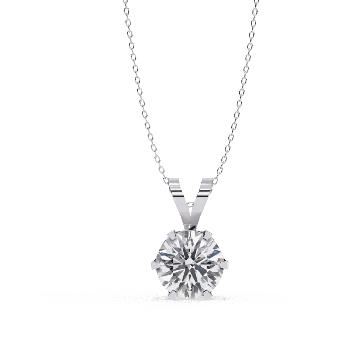 2 Carat SixProng Round Solitaire Pendant  Image 1