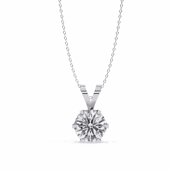 2 Carat Six-Prong Round Solitaire Pendant